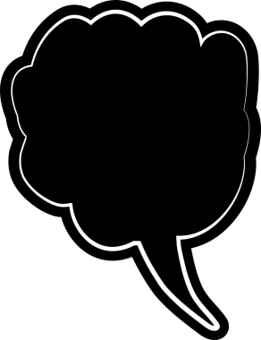 Kara konuşma balonu, diyalog, konuşma, düşünme