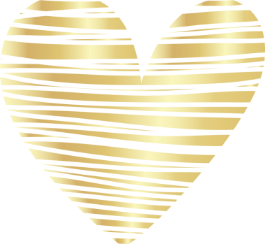 Kalp çizgisi desenli altın rengi element