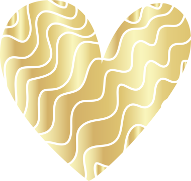 Kalp çizgisi desenli altın rengi element