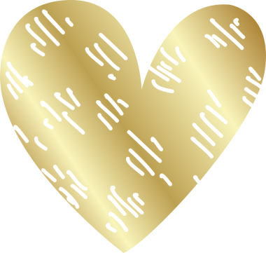 Kalp çizgisi desenli altın rengi element