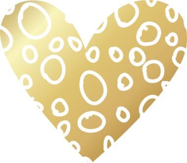 Kalp çizgisi desenli altın rengi element