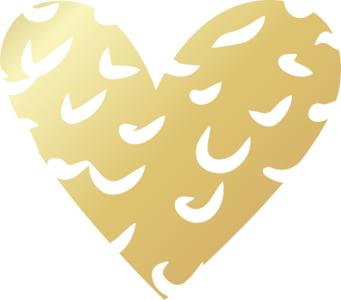 Kalp çizgisi desenli altın rengi element