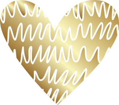 Kalp çizgisi desenli altın rengi element