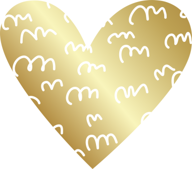 Kalp çizgisi desenli altın rengi element