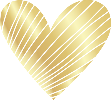 Kalp çizgisi desenli altın rengi element
