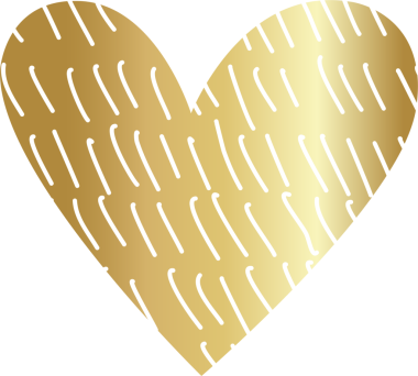 Kalp çizgisi desenli altın rengi element