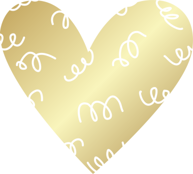 Kalp çizgisi desenli altın rengi element