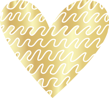 Kalp çizgisi desenli altın rengi element