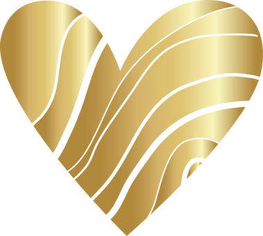 Kalp çizgisi desenli altın rengi element