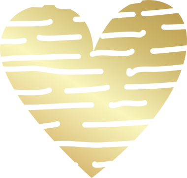 Kalp çizgisi desenli altın rengi element