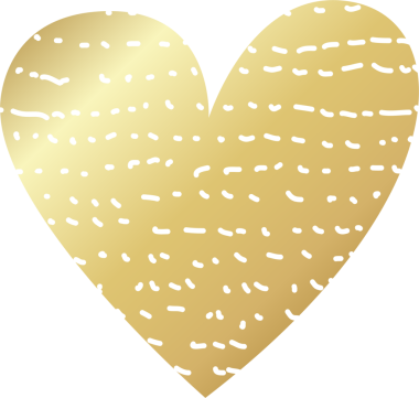 Kalp çizgisi desenli altın rengi element