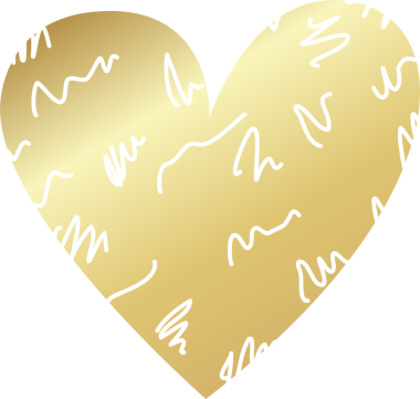 Kalp çizgisi desenli altın rengi element