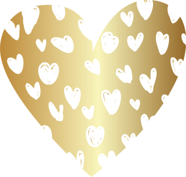 Kalp çizgisi desenli altın rengi element