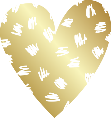 Kalp çizgisi desenli altın rengi element