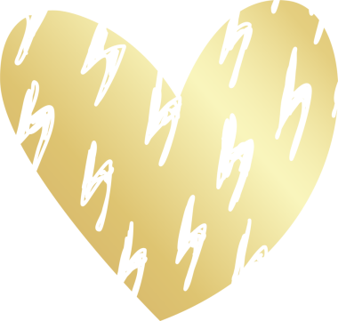 Kalp çizgisi desenli altın rengi element