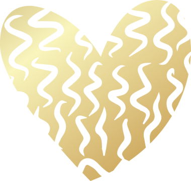 Kalp çizgisi desenli altın rengi element