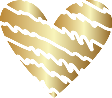 Kalp çizgisi desenli altın rengi element