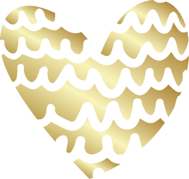 Kalp çizgisi desenli altın rengi element