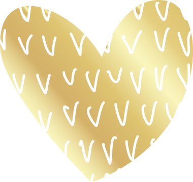 Kalp çizgisi desenli altın rengi element