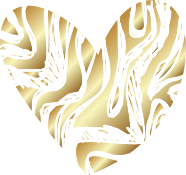 Kalp çizgisi desenli altın rengi element