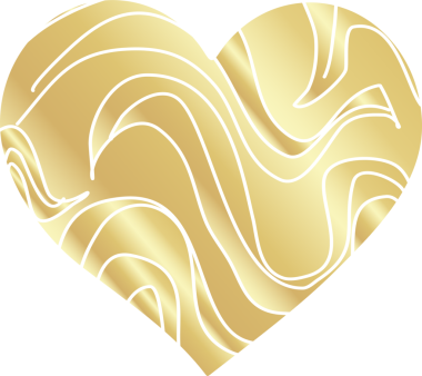 Kalp çizgisi desenli altın rengi element