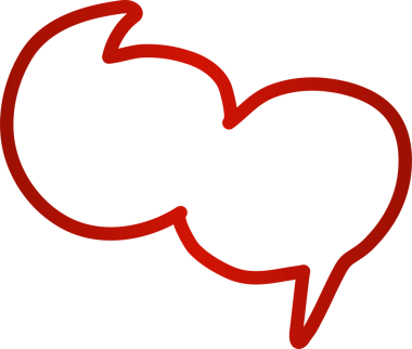 Konuşma baloncukları kırmızı çizgi, sohbet, diyalog