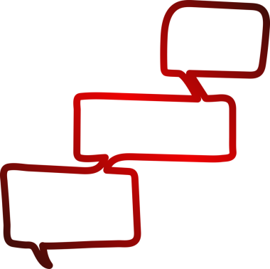 Konuşma baloncukları kırmızı çizgi, sohbet, diyalog