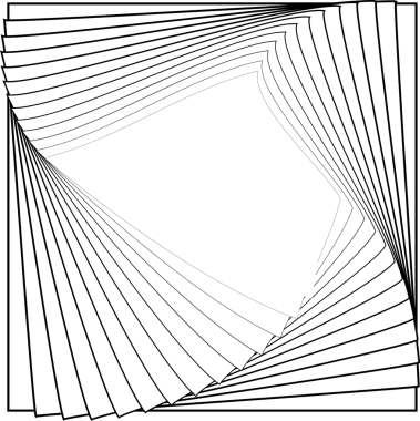 Dönen dairesel kareler. Logo, baskı ve şablon için tasarım ögesi