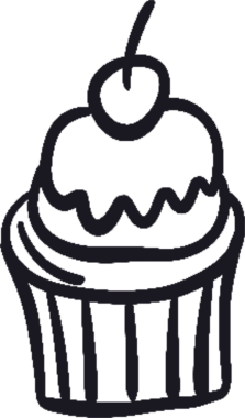 Tatlı yemek ikonu. Kafe ve fırın konsepti