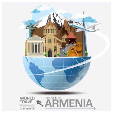 Ermenistan Cumhuriyeti Simgesel Yapı küresel seyahat ve yolculuk Infograph