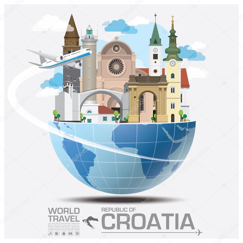 Republic Of Croatia Landmark Global Travel And Journey Infograph