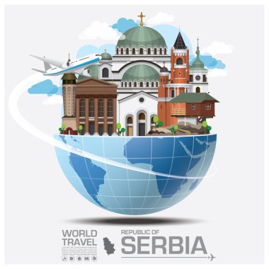 Sırbistan Simgesel Yapı küresel seyahat ve yolculuk Infographi