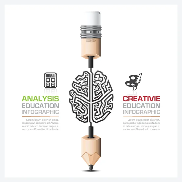 Infográfico da etapa da educação e da aprendizagem com forma P do cérebro da carve Vetores De Stock Royalty-Free