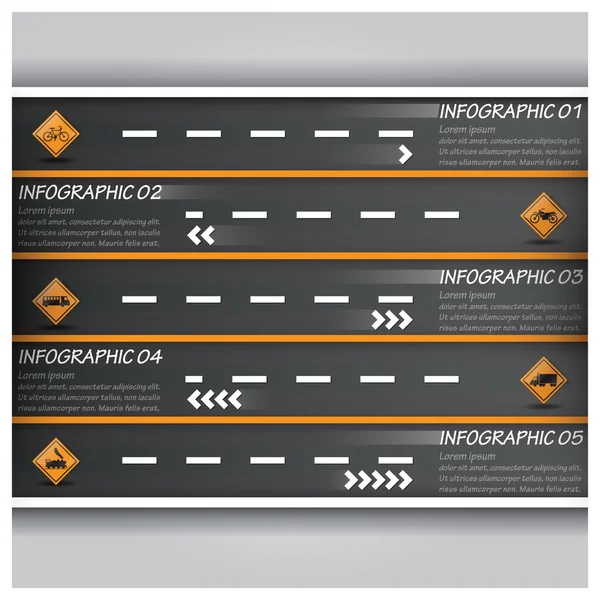 Road And Street Traffic Sign Business Infographic — Stock Vector