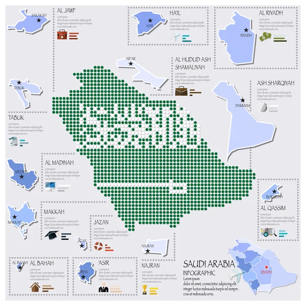 Kropka i flaga mapa Arabii Saudyjskiej plansza projekt — Wektor stockowy