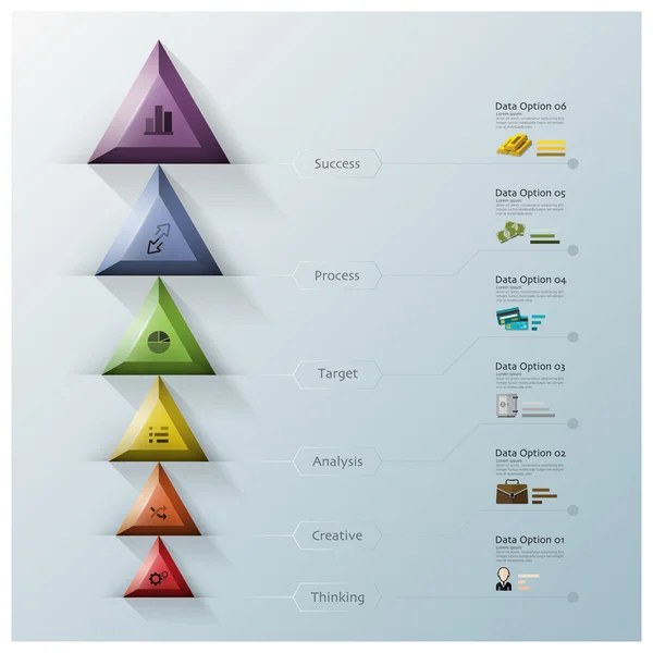 Moderne driehoek en hexagon zakelijke infographic — Stockvector