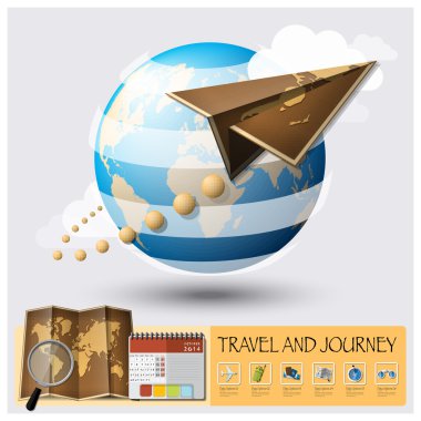 Dünya harita Infographic seyahat ve yolculuk