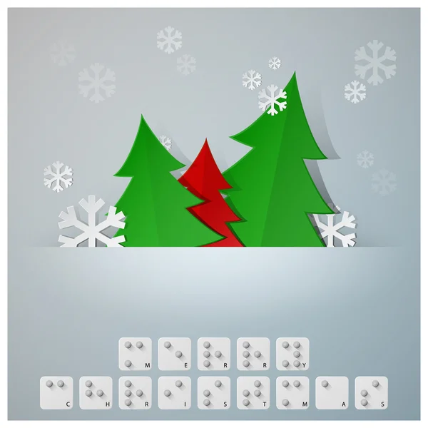 Braille alfabesi Noel arka plan afiş kağıdı grafik ile — Stok Vektör