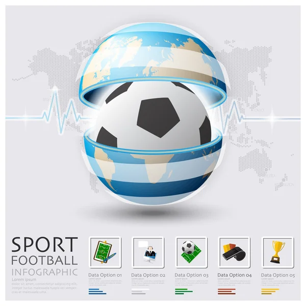 全球足球和体育信息图表 — 图库矢量图片