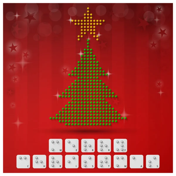 Braille alfabesi Noel arka plan afiş kağıdı grafik ile — Stok Vektör
