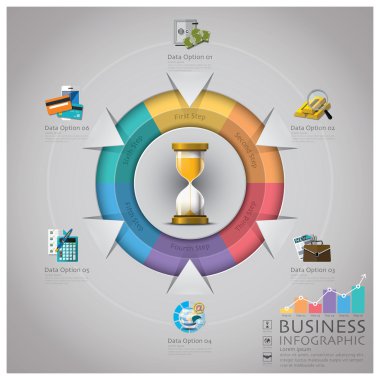 Kum saati para ve mali iş Infographic