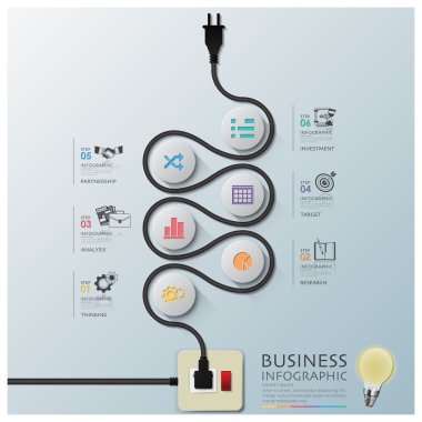 Elektrikli tel hat diyagramı iş Infographic eğri