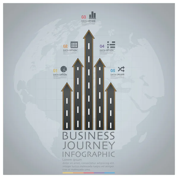 Business Journey Global Road ja Street Arrow Infographic D — vektorikuva