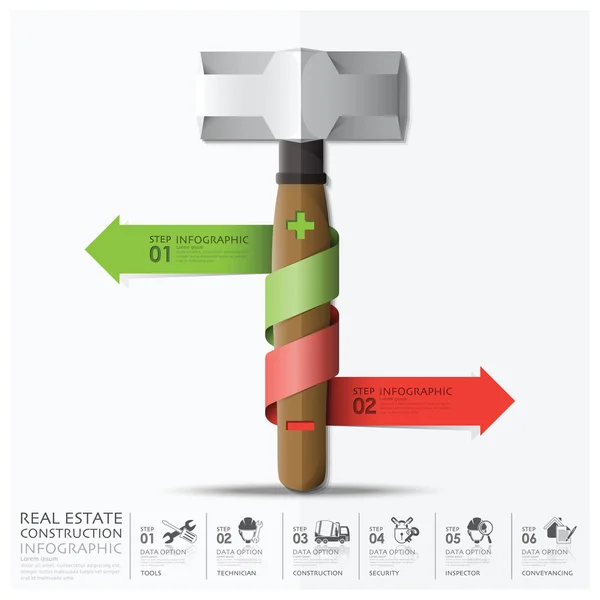 Infográfico de Construção de Negócios e Imobiliário — Vetor de Stock