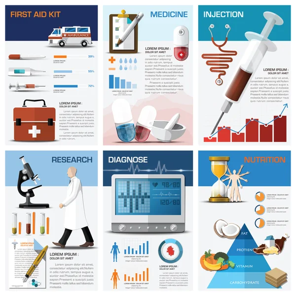 Diagramme de diagramme médical et de santé Infographie — Image vectorielle