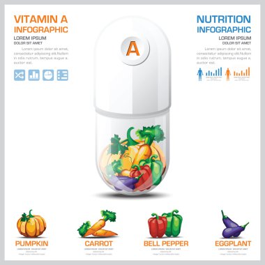 A vitamini grafik diyagramı sağlık ve tıbbi Infographic
