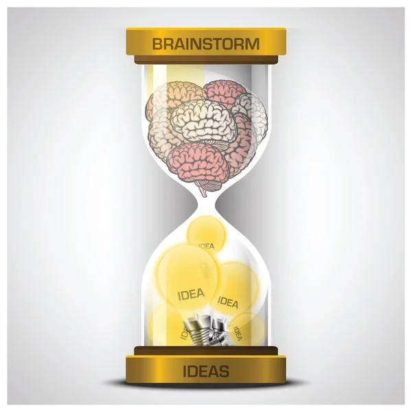 Brainstorm To Get Ideas With Sandglass Business And Education Ba — Stock Vector