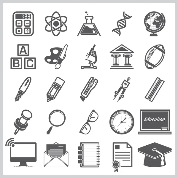 Bildung und Lernen Zeichen Symbol-Set — Stockvektor