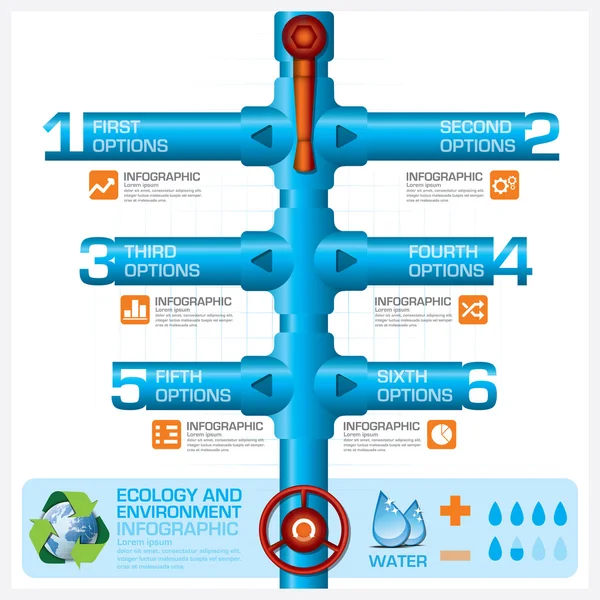 Wasser-Pipeline-Ökologie und Umwelt-Business-Infografik Stockvektor