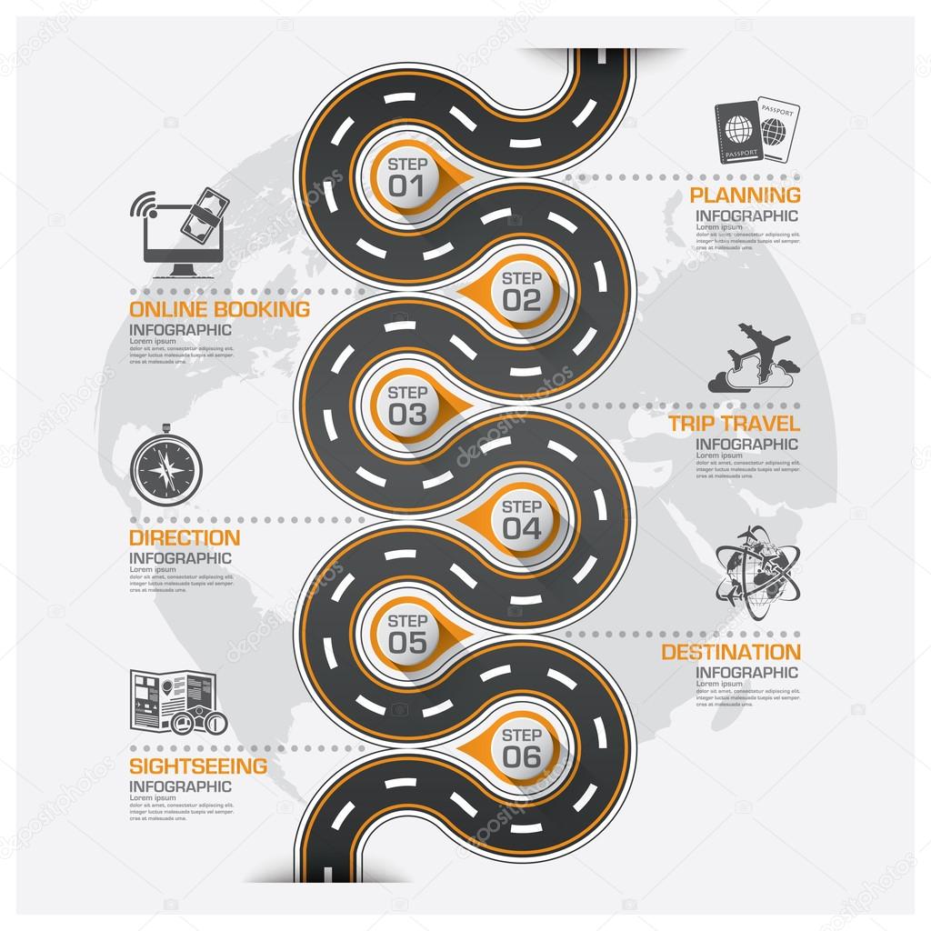 Road And Street Business Travel Curve Route Infographic Diagram